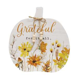 Golden Fall Wildflower Wooden Pumpkin Sitter, 2 Asstd. 38610;