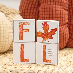 Stay A Little Longer Fall 2" Blocks, 4/Set 38617;