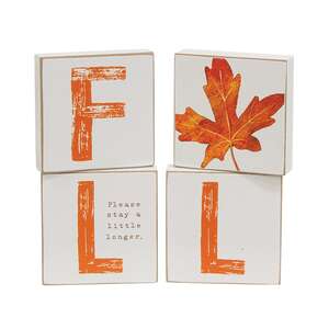 Stay A Little Longer Fall 2" Blocks, 4/Set 38617;