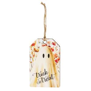 Golden Floral Wildflower Ghost Wooden Tag, 3 Asstd. 38618;