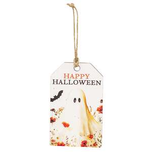 Golden Floral Wildflower Ghost Wooden Tag, 3 Asstd. 38618;