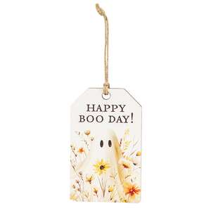 Golden Floral Wildflower Ghost Wooden Tag, 3 Asstd. 38618;