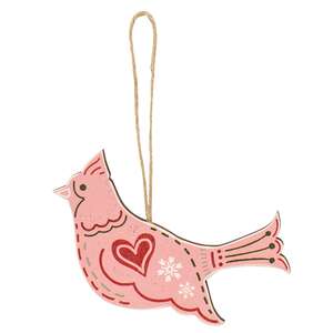 Wooden Yuletide Folklore Bird Ornaments, 4/Set 38654;