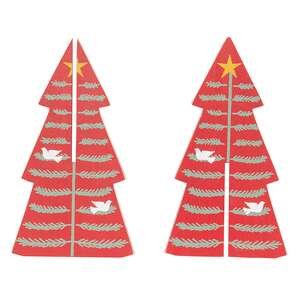 Wooden Dimensional Yuletide Christmas Tree Sitters, 3/Set  38660;