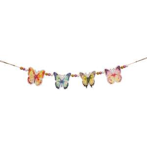 Beaded Pastel Watercolor Butterfly Garland