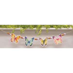 Beaded Pastel Watercolor Butterfly Garland