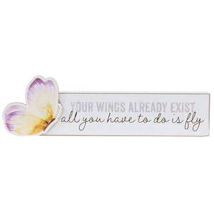 Spread Your Wings Pastel Watercolor Butterfly Block - 2 Asstd.