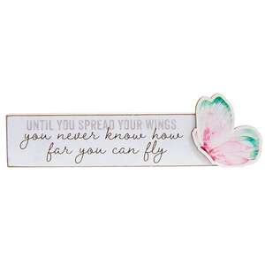 Spread Your Wings Pastel Watercolor Butterfly Block - 2 Asstd.