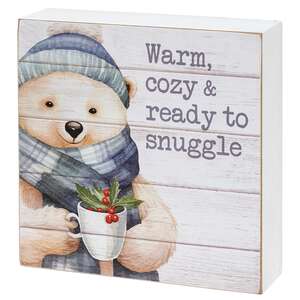 Warm & Cozy Baby Winter Animal Box Sign - 3 Asstd.
