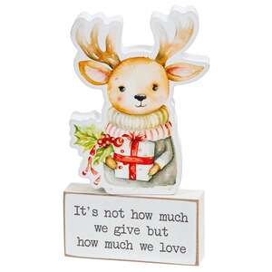 2/Set - Cozy Woodland Friend Wooden Sitter & Block - 3 Asstd.