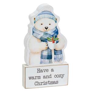 2/Set - Cozy Woodland Friend Wooden Sitter & Block - 3 Asstd.