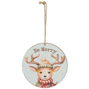 Cozy Winter Animal Round Ornament - 3 Asstd.