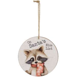 Cozy Winter Animal Round Ornament - 3 Asstd.