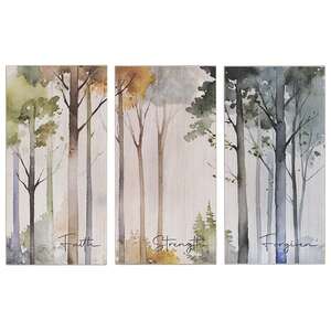 Woodland Faith Watercolor Sign - 3 Asstd.