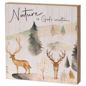 Woodland Faith Box Sign - 3 Asstd.