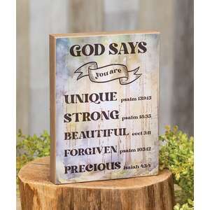 God Says Bible Verse Box Sign