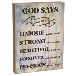 God Says Bible Verse Box Sign