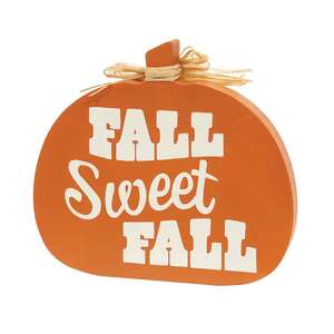 Fall Sweet Fall/Trick Or Treat 2-Sided Wooden Pumpkin Sitter 38730;