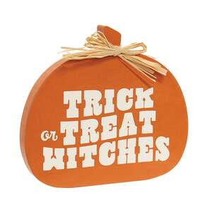 Fall Sweet Fall/Trick Or Treat 2-Sided Wooden Pumpkin Sitter 38730;