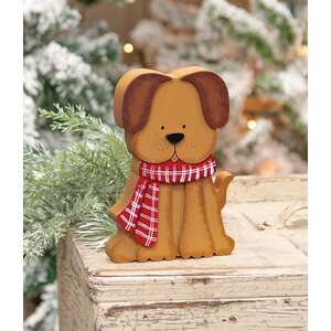 Puppy In Scarf Chunky Wood Sitter