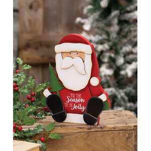 Tis the Season Chunky Santa Sitter - 8"H