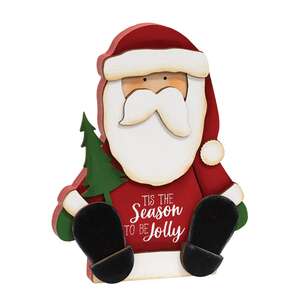 Tis the Season Chunky Santa Sitter - 8"H