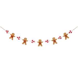 Wooden Merry Gingerbread & Peppermint Garland