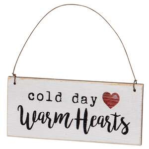 Warm Hearts Wooden Ornament - 3 Asstd.