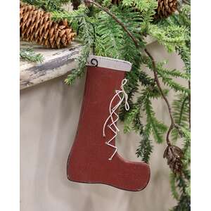 Primitive Santa's Boot Wooden Ornament