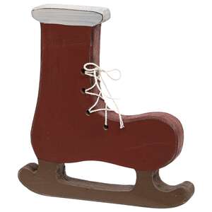 Primitive Santa's Ice Skate Wooden Sitter