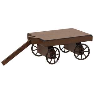 Distressed Brown Wooden Wagon