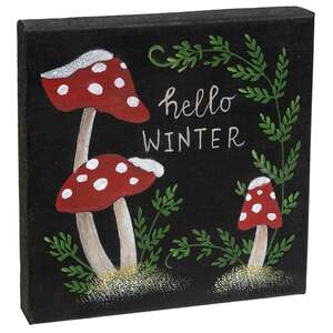 Snowy Winter Mushroom Canvas - 3 Asstd.