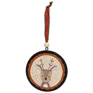 Woodland Friend Portrait Tree Trunk Ornament - 3 Asstd.
