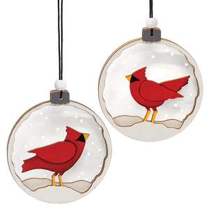 Snowy Cardinal Bulb Ornament - 2 Asstd.