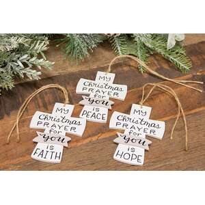 My Christmas Prayer Wooden Cross Ornament - 3 Asstd.
