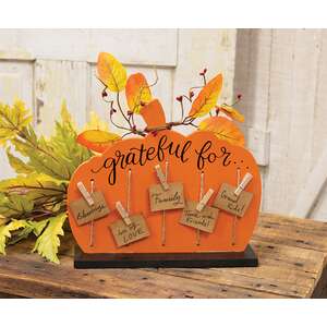 Grateful For...Pumpkin Clipboard on Base