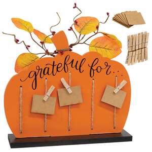 Grateful For...Pumpkin Clipboard on Base