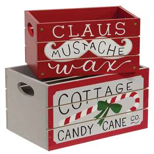 2/Set - Cottage Candy Cane Co. Nesting Crates