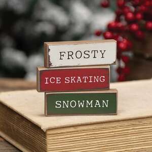 Frosty Snowman Ice Skating Tiny Mini Stick - 3 Asstd.