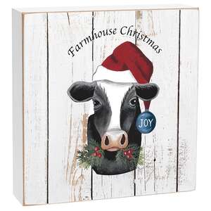 Christmas Farm Animal Box Sign - 4 Asstd.