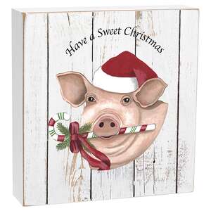 Christmas Farm Animal Box Sign - 4 Asstd.