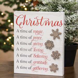 Christmas Time Snowflakes Layered Box Sign 38888Christmas Time Snowflakes Layered Box Sign 38888;