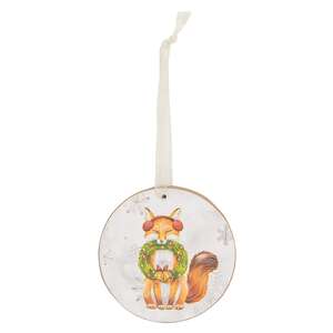 Winter Woodland Friend Round Ornament, 3”, 4 Asstd. 38894;