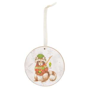 Winter Woodland Friend Round Ornament, 3”, 4 Asstd. 38894;