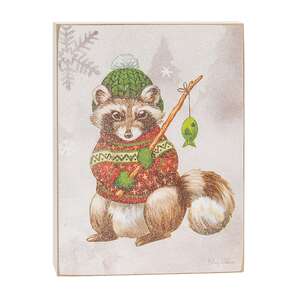 Warm Winter Woodland Fox or Raccoon Box Sign, 2 Asstd. 38897;