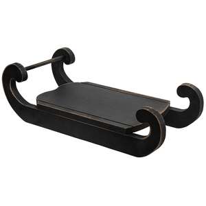Distressed Black Wooden Sled - 15"