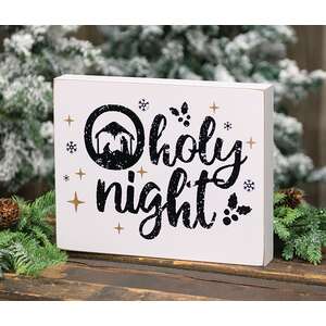 O Holy Night Nativity Silhouette Box Sign