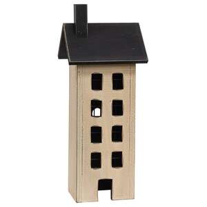 Distressed Wooden Primitive Saltbox House - 17.5"H - 3 Asstd.