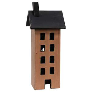 Distressed Wooden Primitive Saltbox House - 17.5"H - 3 Asstd.