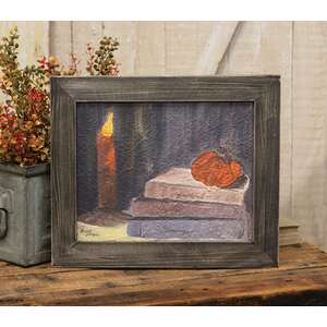 Faithful Hopeful Blessings Stacked Books Textured Framed Print - 10x8